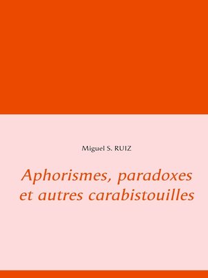 cover image of Aphorismes, paradoxes et autres carabistouilles